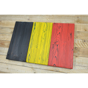 Belgian flag made of old wood