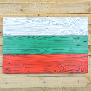 Bulgarian flag made of old wood