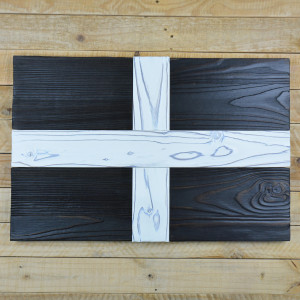 Cornish (St Piran) flag made of new wood