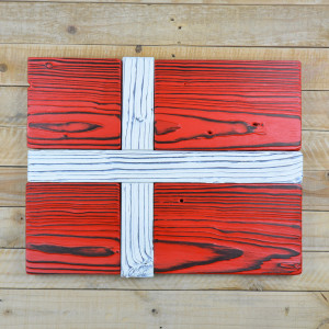 Danish flag made of old wood