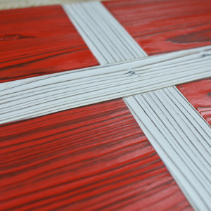 Danish flag made of new wood