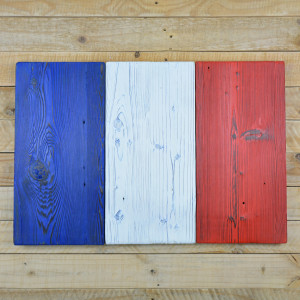 French flag made of old wood