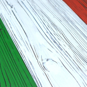 Italian flag made of old wood