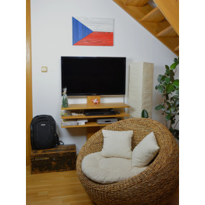 Czech flag made of new wood