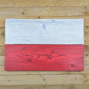 Polská vlajka ze starého dřeva