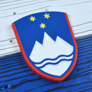 Slovenian flag made of old wood