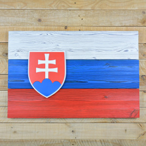 Slovak flag made of new wood