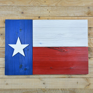Texas flag made of new wood