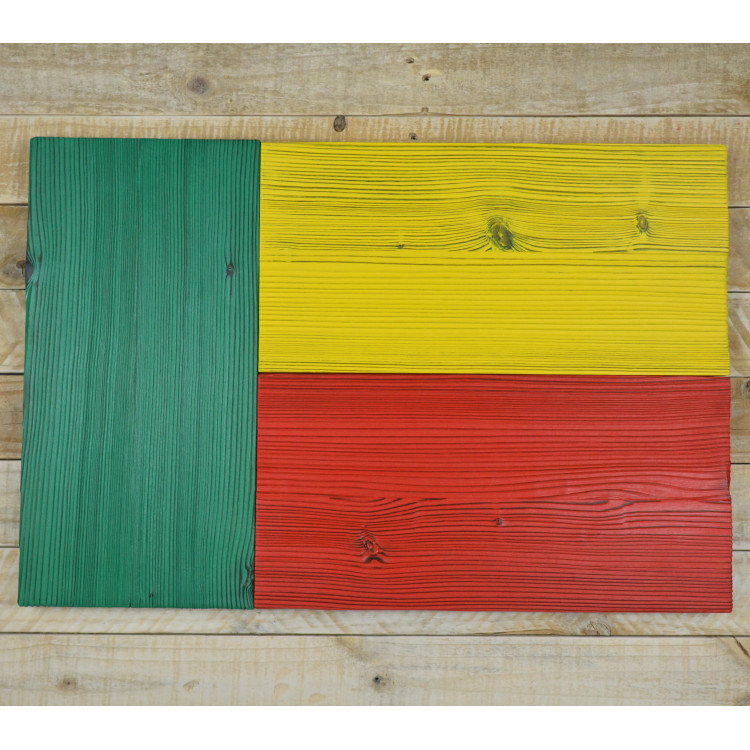 Benin flag made of new wood