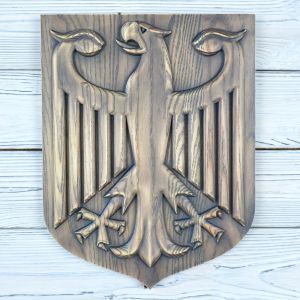 Coat of Arms of Germany made of solid wood - Ash - stain Graphite - matt - height 30cm