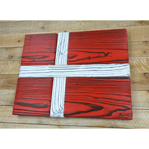 Dánská vlajka ze starého dřeva