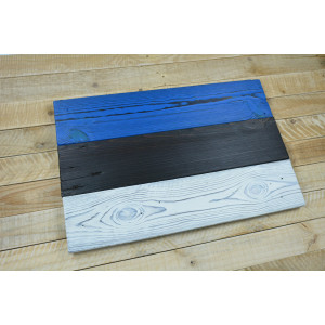 Estonian flag made of old wood