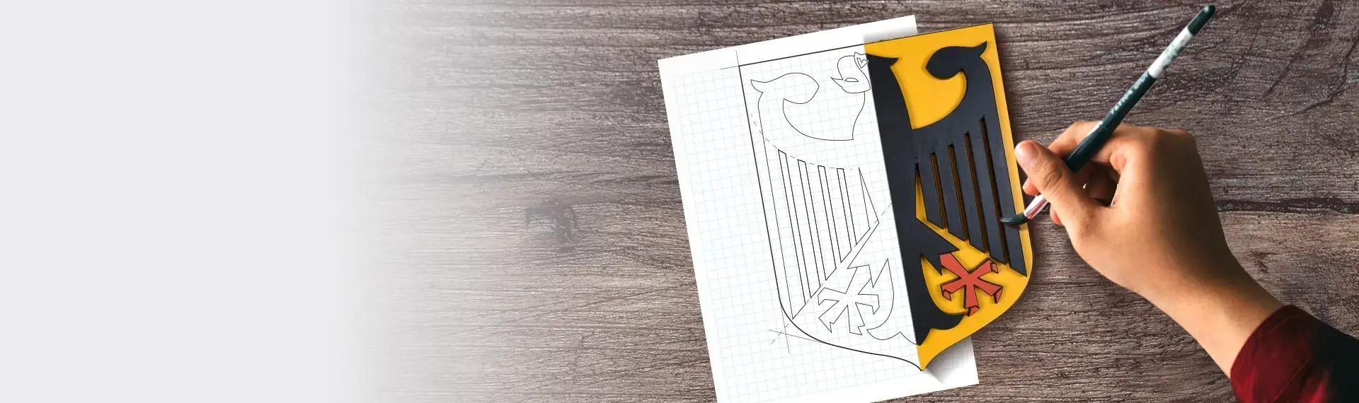 Hand-painted wooden coats of arms